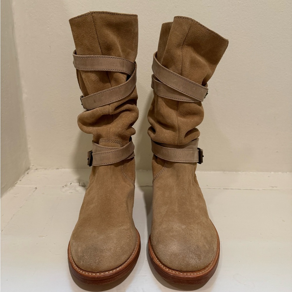 NWOT Juicy Couture suede leather boots tan 8 - Picture 2 of 8